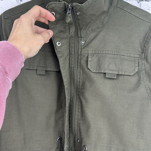 TNF Urban Utility Flannel-Lined Cargo Military Jacket Army Green SMALL EUC! - Picture 5 of 8